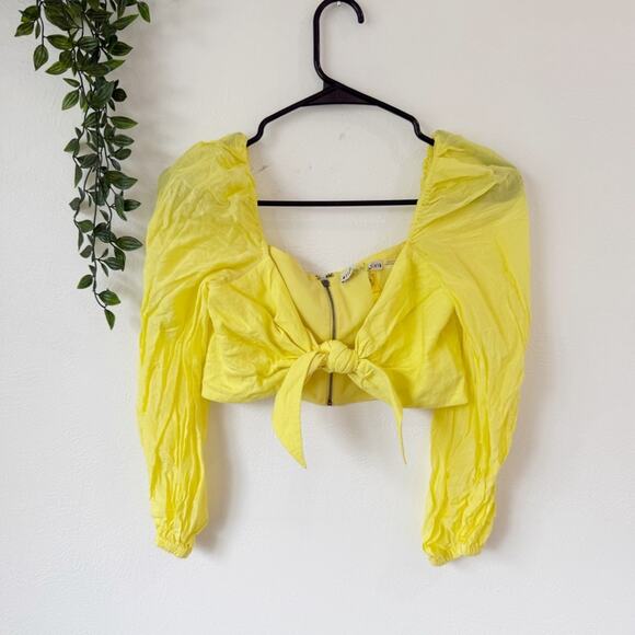 Alice + Olivia Tie Front Crop Top Sz 2 - Picture 1 of 5
